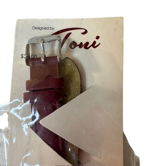 Designed By Toni Floral Watch With Rhinestone Bezel & Brown Leather Strap - Picture 3 of 5